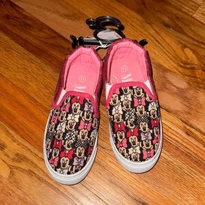 Disney Minnie Mouse Kids Slip-On Sneakers - Pink and Black
